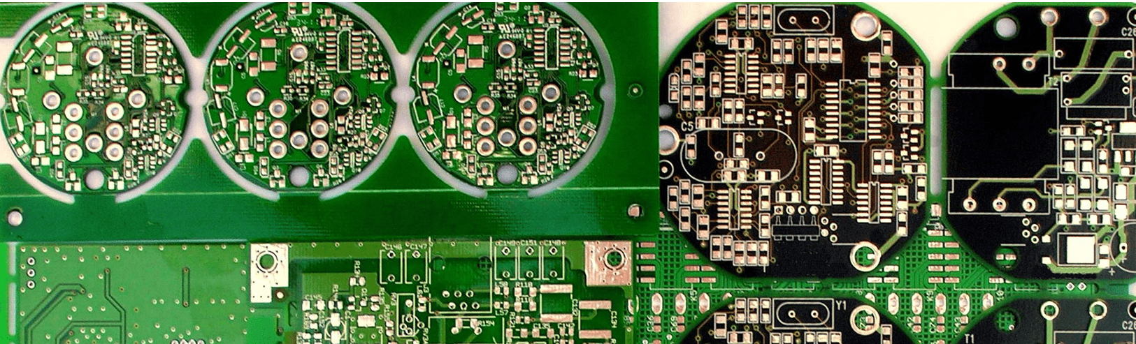 A close up image of a printed circuit board